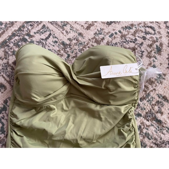 Anne Cole Womens 12 Standard Twist Front Shirred One Piece Swimsuit - Picture 6 of 7